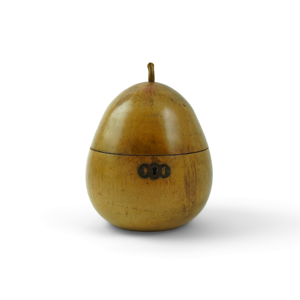A Continental pear shaped fruitwood tea caddy, c.1800